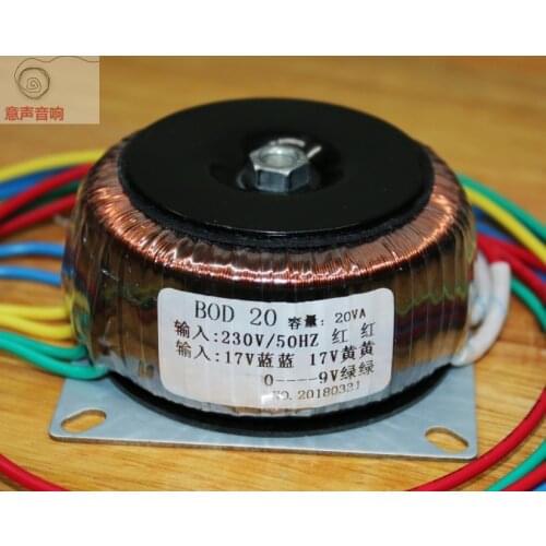 17V+17V 9V 220V input copper custom toroidal transformer 20VA for preamplifier