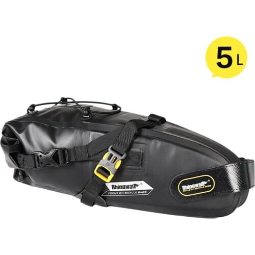 Rhinowalk 5L Bike Waterproof Bicycle Saddle Bag Reflective Large Capacity Foldable Tail Rear Bag