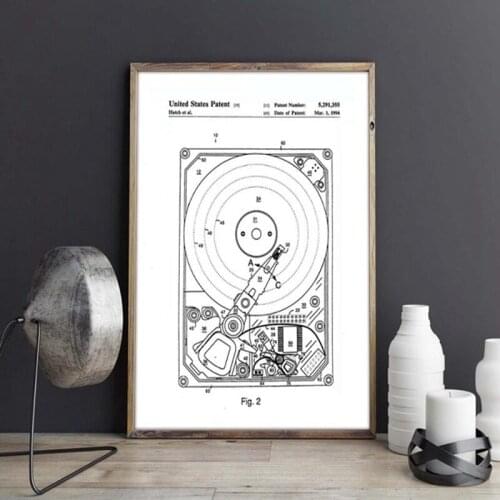 Hard Disk Drive patent, Computer wall art, posters,Geek decor,vintage print,blueprint,gift idea, wall Decorations
