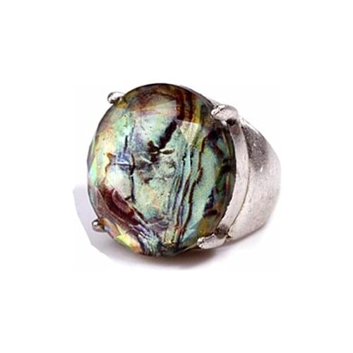 Women vinatge silver Abalone shell rhinestone finger Wholesale Rings Party alloy jewelry