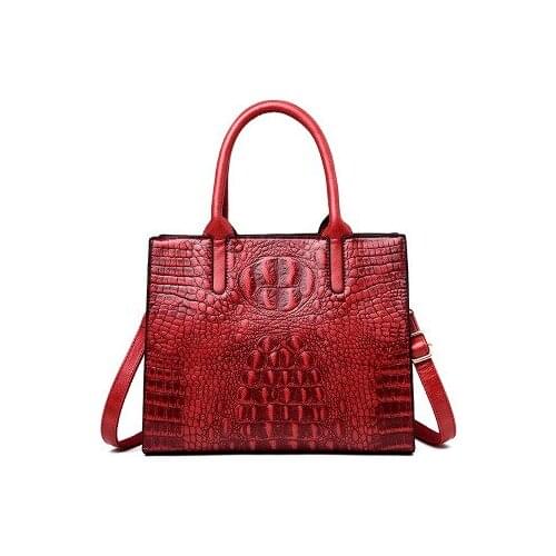 Novelty luxury alligator pattern top-handle bag for women crocodile one shoulder commute elegant handbag