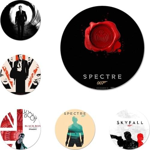 58mm 007 james bond Icons Pins Badge Decoration Brooches Metal Badges For Backpack Decoration