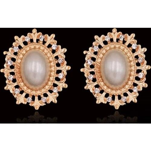 10Pcs Lot Oval Rhinestone Mirror Pearl Flower Flatback Wedding Embellishment Jewelry Craft