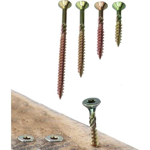 100Pcs 35/45/60/80mm Woodworking Screws Countersunk Head Six-Lobe Deck Screws Self-tapping Screws Woodworking Bag Hole Screws