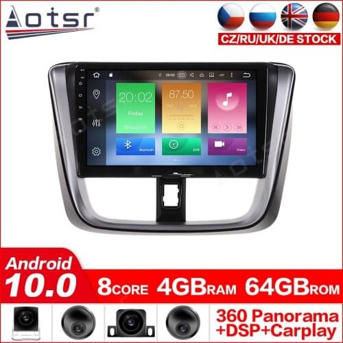 2 din IPS touch screen Android 10.0 Car Multimedia player For Toyota Vios Yaris 2014-2017 video audio radio stereo GPS navi DVD