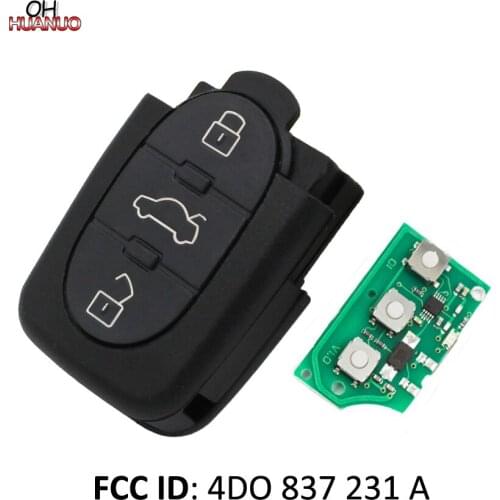 3 Buttons 433.92 MHZ /433MHZ/ 434MHZ Remote Key Control Fob 4D0 837 231 A For Audi A3 ,A6, A8