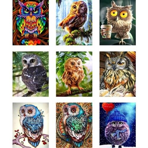 Diamond Painting Rhinestones full square Owl needlework Hand Painted Drill Mosaic Diamond Embroidery Kit Home Decor gift
