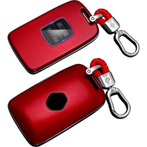 Car Key Cover for Renault Key Cover Carbon Fiber Imitation Hard Key Case Chain for Renault Koleos Kadjar