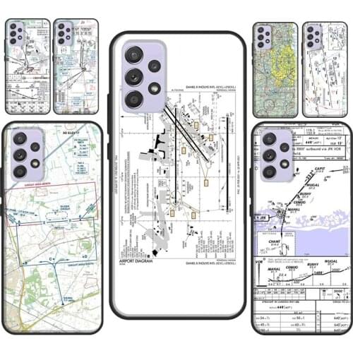 Aviation Chart AccessoriesAirport Case For Samsung A71 A51 A41 A31 A20e A21S M31 A02 A30 S A40 A50 A70 A12 A72 A52 Cover