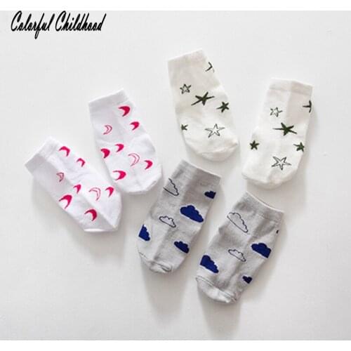 Baby Girls Socks Cartoon Cloud moon star short socks Infant newborn cotton sock for 0~4t