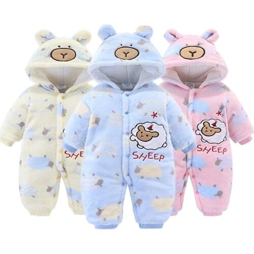 Cartoon Animal Unisex Baby Romper Full Sleeve Toddler Boy & Girl Onesie Hooded Autumn Winter Clothes Infant Costume Newborn Gift