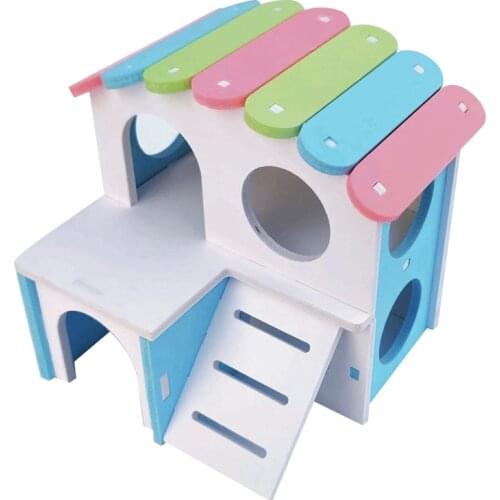 Pet Hamster Wooden House Squirrel Home Supplies Totoro Nest Gerbil Chalet Mice Hideout Rat Mouse Cage Accessories