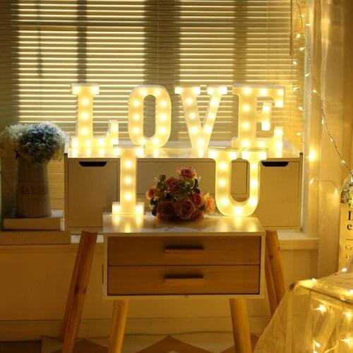LED Alphabet Letter Lights White Plastic LED Light Up Hanging Standing Letters A-Z
