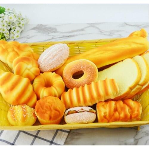 Artificial Decorations Foods PU Simulated cake Bread mix model 3D fake breads furnishing articles bread 15pcs/set