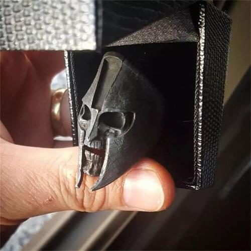 Classic Mens Black Stainless Steel Ring Spartan Helmet Skull Warrior Ring Punk Party Motorcycle Boy Jewelry Gift