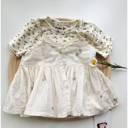 Newborn Baby Girls Romper Summer Baby Clothes Set Embroidered Toddler Clothing Set For Dress And Romper Infant Dress Outfits