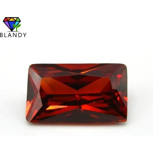 Cubic Zirconia Stone 2x3mm~13x18mm Rectangle Shape Machine Cut Garnet Color Loose CZ Stone DIY Synthetic Gems For Jewelry