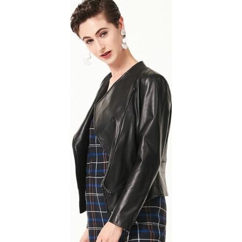 Real Jacket Women Clothes 2020 Korean Fit Streetwear Genuine Leather Jackets Short Sheepskin Motorcycle Coat 226