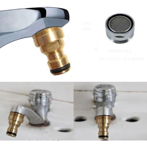 LVOERTUIG 23mm Hose Quick Connector Brass Threaded Garden Water Connector Tube Fitting Tap Adapter (gold)