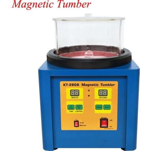 Magnetic Polishing Machine Timing Positive Grinding Gold Tools Jewelry Polisher Equipment KT-280A