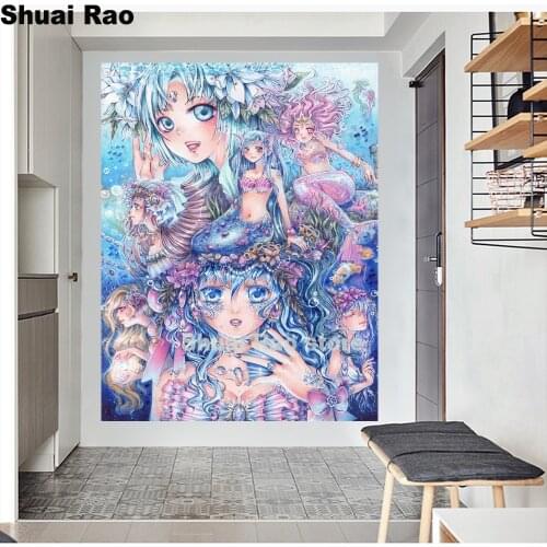 Cartoon Mermaid Diamond Painting full square round 5d DIY Diamond Embroidery sale Cross Stitch kits Mosaic diamond girl