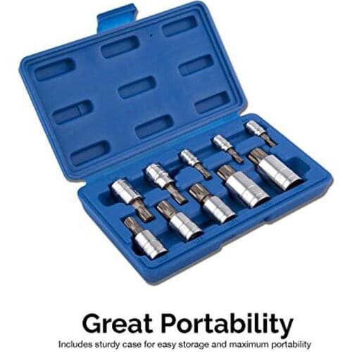 XZN Triple Square Spline Bit Socket Set S2 Steel 10pcs Set Metric 4mm -18mm Triple Square Drive Socket Sets