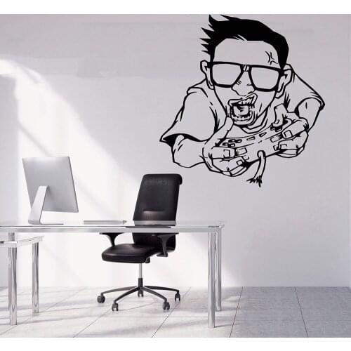 Gamer Wall Decal Vinyl Game Gamer Controller Wall Decals Home Bedroom Gamer Room Decoration Accessories Removable Poster X515