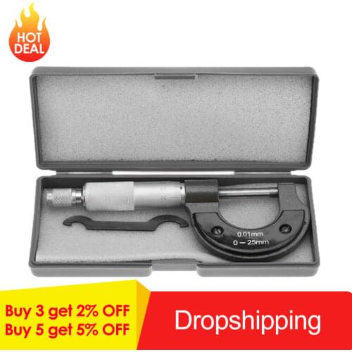 0-25mm/0.01mm Outside Micrometer Caliper Precision Gauge Vernier Caliper Measuring Tools Micrometer Gauging Tools