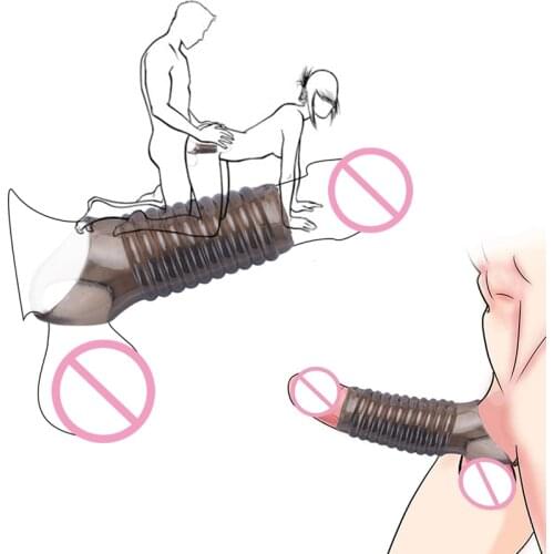 Sex Shop Penis Sleeve Reusable Silicone Penis Enlargement Delayed Ejaculation Masturbators Adult Sex Toys For Men Sex Products
