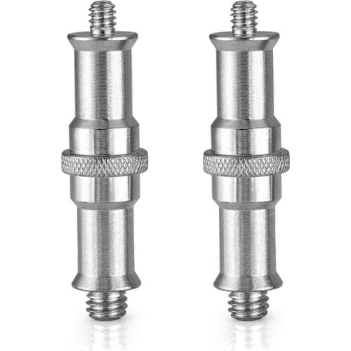Neewer 2 Pcs Standard 1/4 to 3/8 inch Metal Male Convertor Threaded Screw Adapter Spigot Stud for Studio Light Stand/Hotshoe
