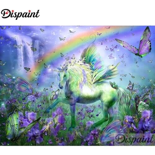 Dispaint Full Square/Round Drill 5D DIY Diamond Painting "Unicorn butterfly"3D Embroidery Cross Stitch Home Decor Gift A12095
