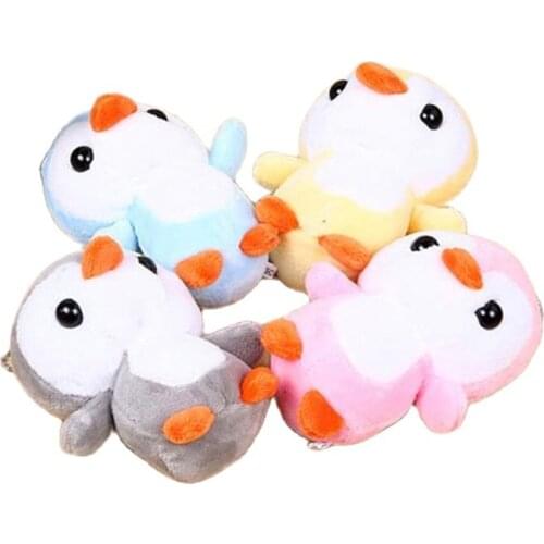 Wholesale 50pcs/lot Size 10CM Approx Cute Penguin animal Stuffed Plush Toys Keychain Dolls For Girls Gift