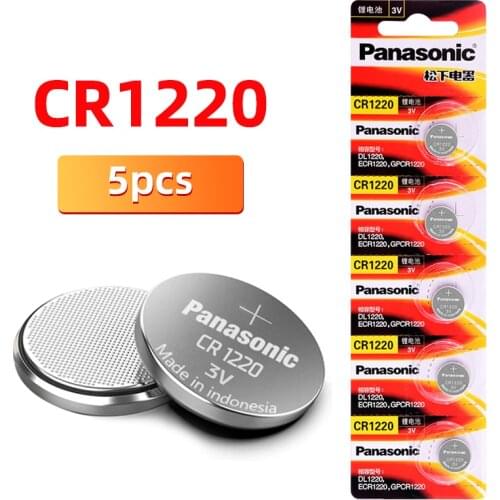 Original 5PCS Panasonic CR1220 Coin Cell Button Batteries 3V Lithium Battery For Car Remote Control Electric Remote Control