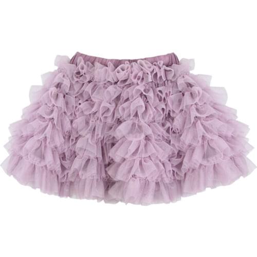 2-12Y Fashion Kids Children Clothing Summer Pink Black Purple Ruffle Chiffon Pettiskirt Mini Cake Tutu Skirt for Baby Girls