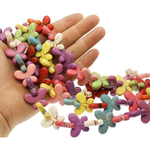 Natural Stone Semi-precious Stone Butterfly-shaped Loose Beads for Jewelry Making DIY Bracelet Necklace Accessories 27pcs /Strip