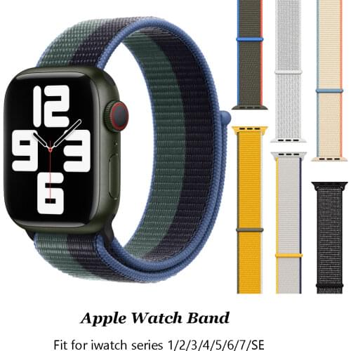 Sport loop strap For Apple Watch 6 5 band 44mm 40mm iWatch band 42mm 38mm Apple watch 6 5 4 3 2 1 38 40 42 44 mm nylon wristband