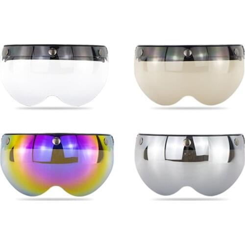 Retro Flip Up Down Wind Shield Visor Lens Replacement for 3-Snap Motorcycle Helmets