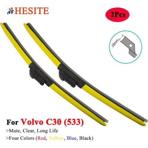 HESITE Color Windshield Wiper Blades For Volvo C30 R Design Accessories For 100 200 240 245 262 300 340 343 345 360 400 440 460