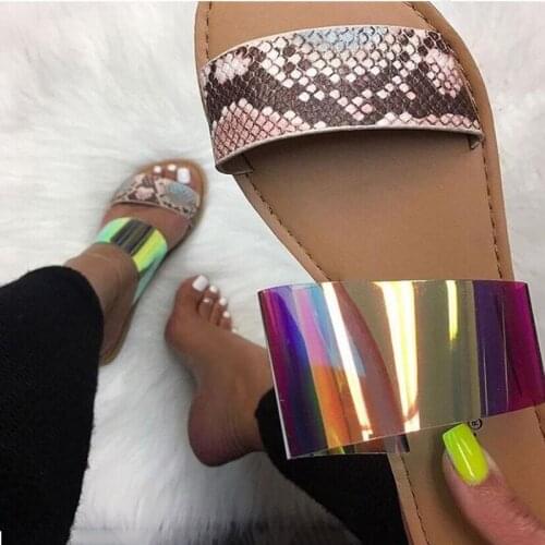 Summer beach flip flop woman flat sandals 2021 summer shoes woman beach sandals transparent slippers