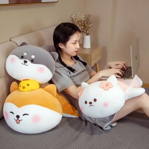 Cute Shiba Inu Pillow 90cm Big Size Animal Dog Fluffy Baby Kids Appease Soft Doll Birthday Christmas Gift for Boys Girls