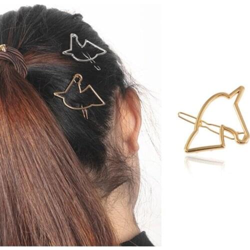 SMJEL Fashion Cute Unicorn Korean Hairpin Women Girls Party Accessories Hair pins Horse Animal Jewelry Barrettes Hair Clips