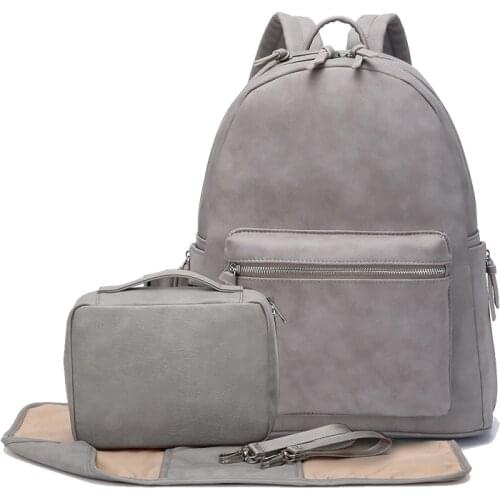 Little Grey Rabbit Diaper Bag PU Leather Backpack Stroller Organizer Bags for mom Travel Baby Nappy Bags Change pad Hooks