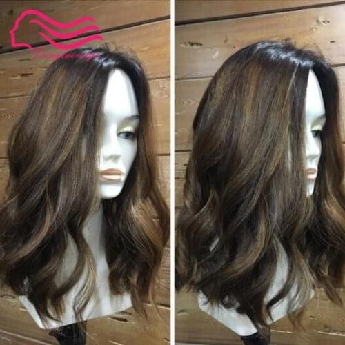 Tsingtaowigs Custom made certify 16inch color 6 with highlite #12 , kosher wig , jewish wig unprocessed free shipping
