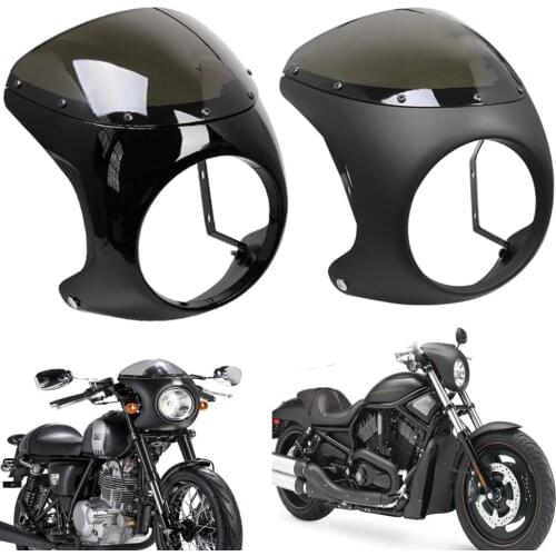 Universal Motorcycle 7'' inch Round Headlamp Fairing Screen for Retro Cafe Racer Headlight Fairing Windshield Cover For Harley