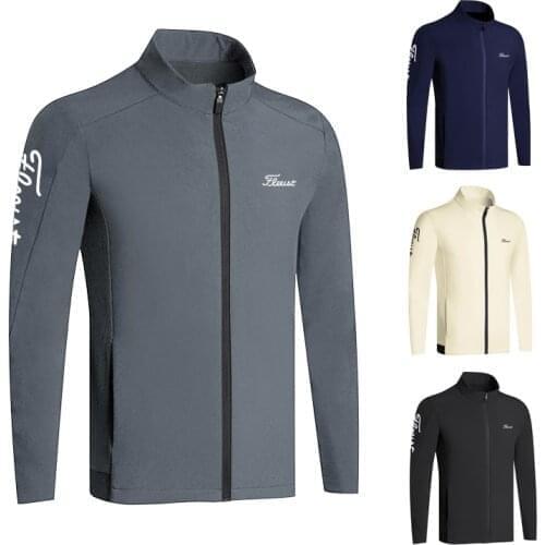 Golf sportswear windbreaker mens summer autumn outdoor breathable long sleeve running jacket casual coat