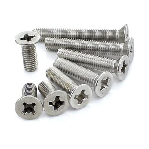 304 stainless steel screw GB819 M4x16 screw cross-shaped countersunk head machine screw flat head screw 10pcs