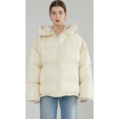 2021 Winter Short Down Jacket Women 90% Duck Down Coat Hooded Loose Overcoat Female Puffer Parka Snow Outwear Thick Warm