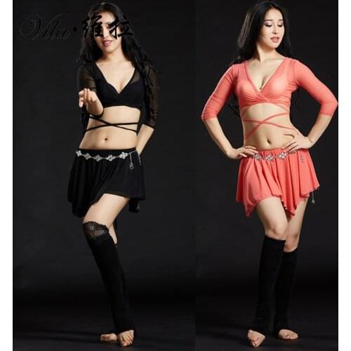 2019 New Arrival Belly Dance Top and Skirt Set for Practice for Lady