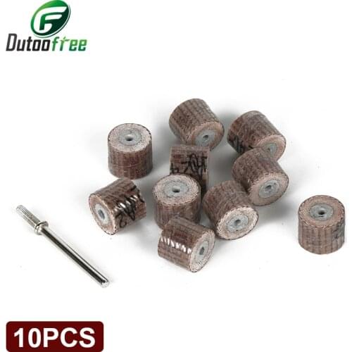 Tungfull drill tool 10Pcs 240-Grit 10 x 10x 3mm Sanding Flap Disc Grinding Flap Wheels Brush Sand Rotary Tool Dremel Accessories
