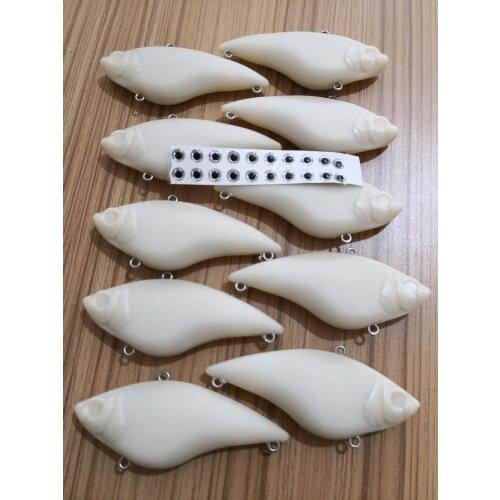 10pcs Unpainted Lipless Sinking Hard Baits Fishing Lure Bodies 3 Inch 1/2 OZ Blank lures JS#210
